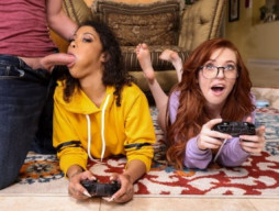 A Gamer Girl Threesome Action Porn